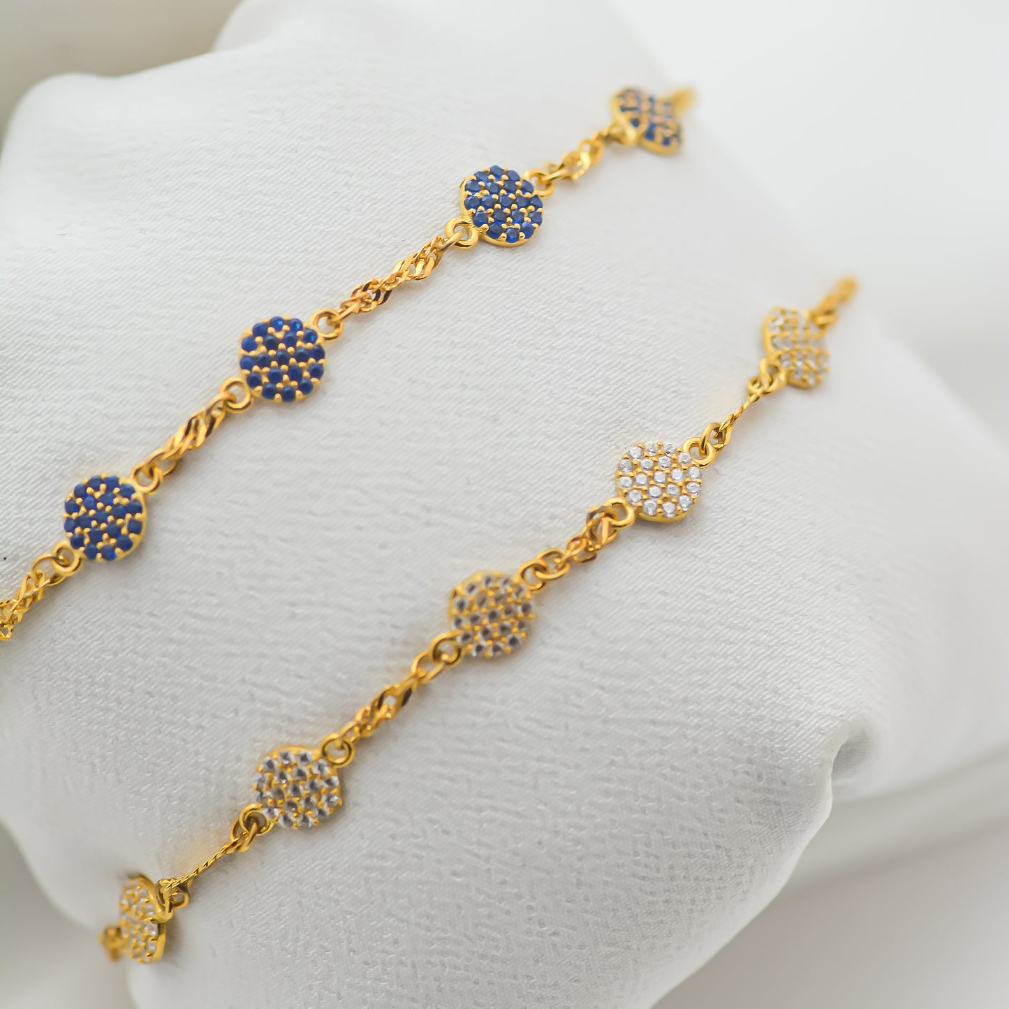 Zirkon Taşlı Bileklik - Burgu Zincirli (