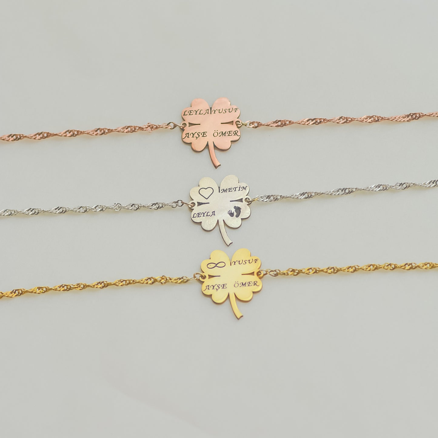 Yonca Dört Yaprak İsimli Bileklik