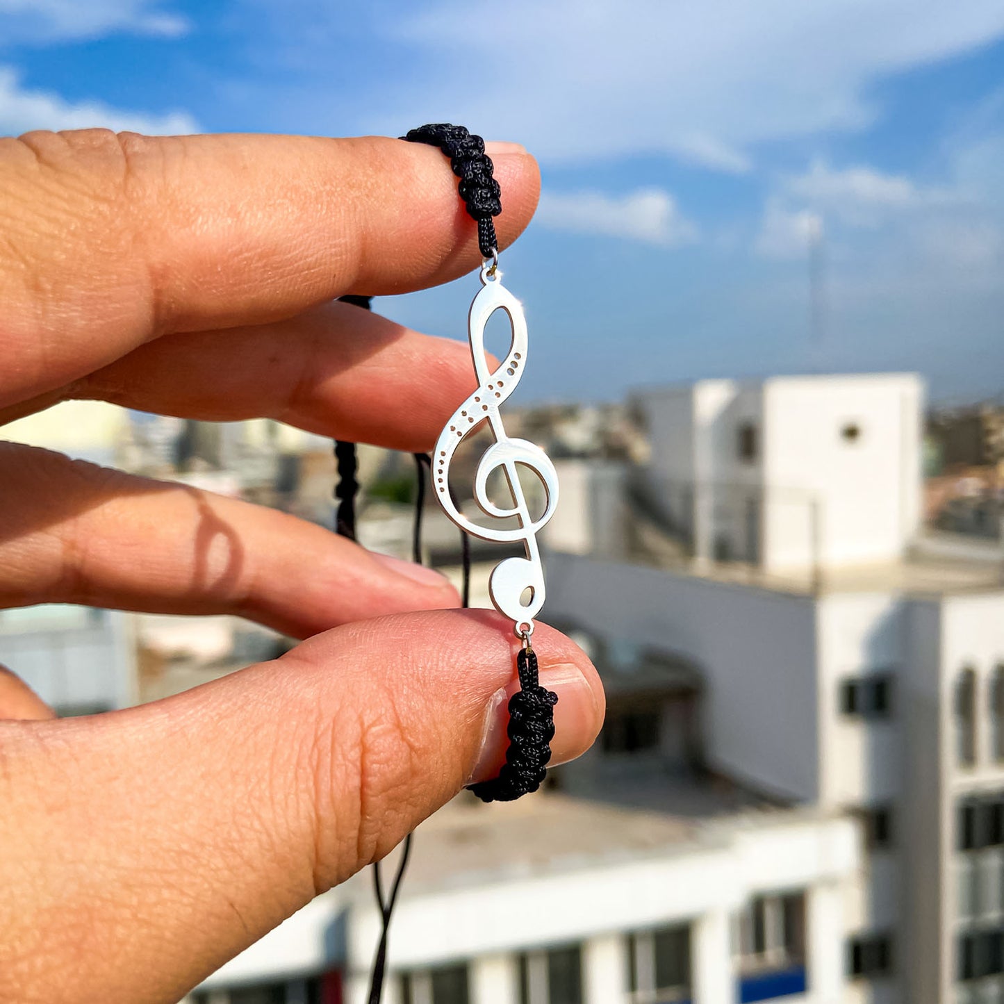Müzik Sol Anahtarı Bileklik - İpli