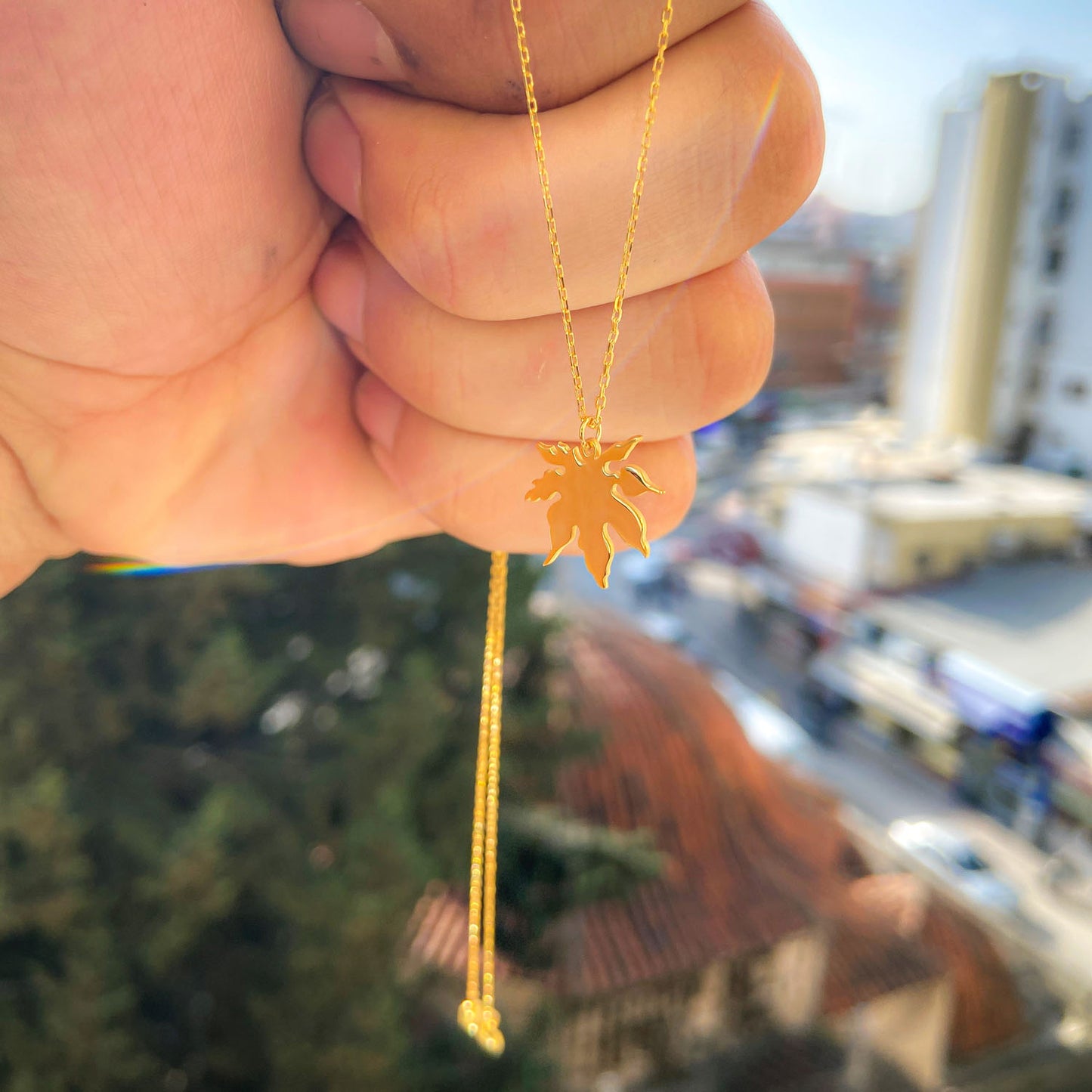 Çınar Yaprağı Kolye - Forse Zincirli