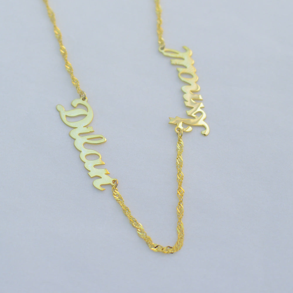 İki İsimli Kolye - Burgu Zincirli