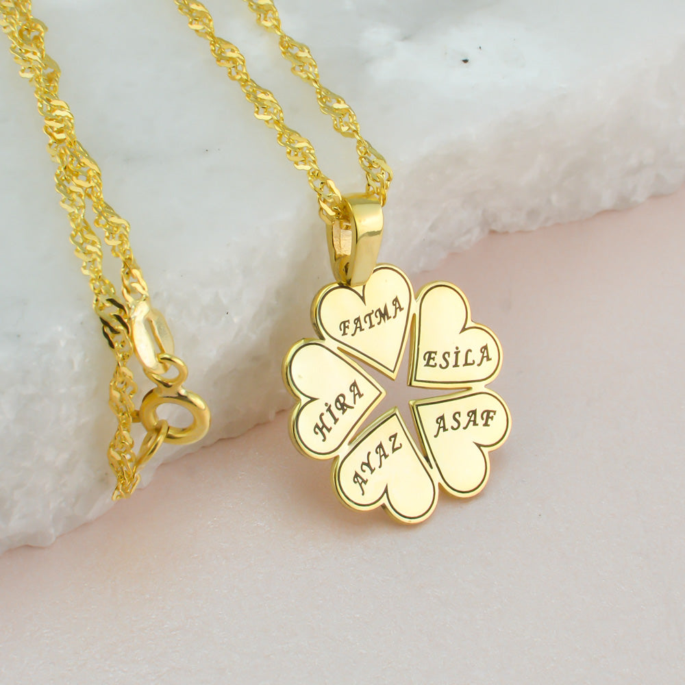 Kalp Çiçeği Kolye - Burgu Zincirli