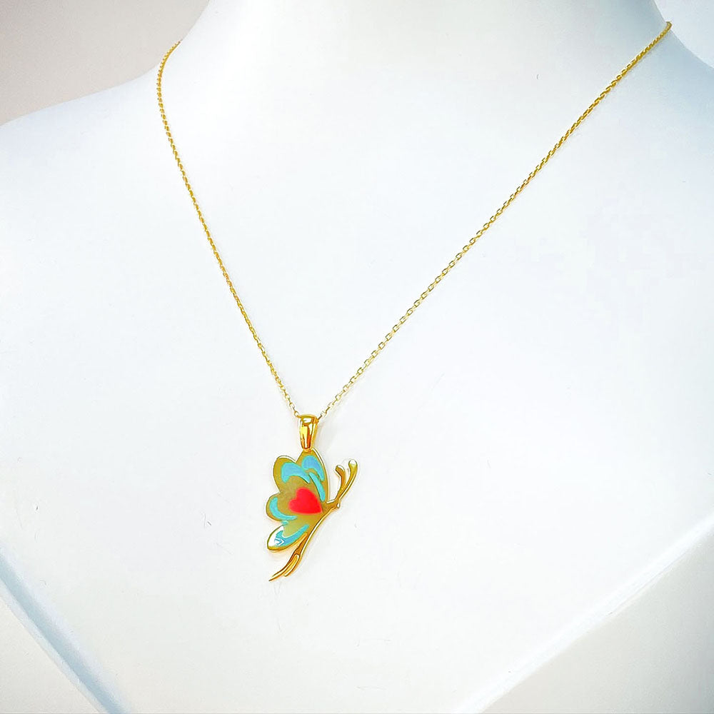 Mineli Kelebek Kolye - Forse Zincirli