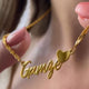 İsimli Kalpli Kolye - Burgu Zincirli